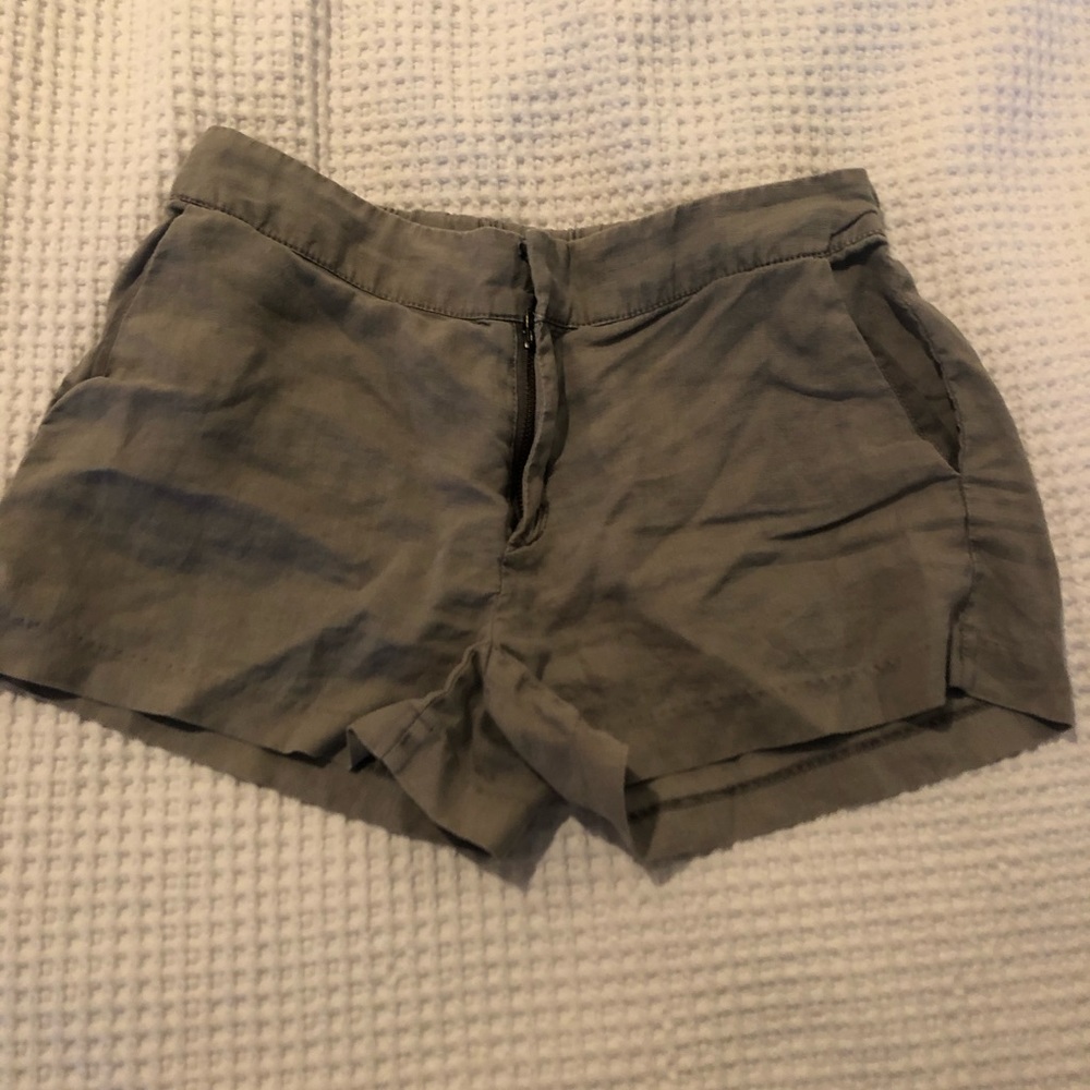 Green fabric shorts